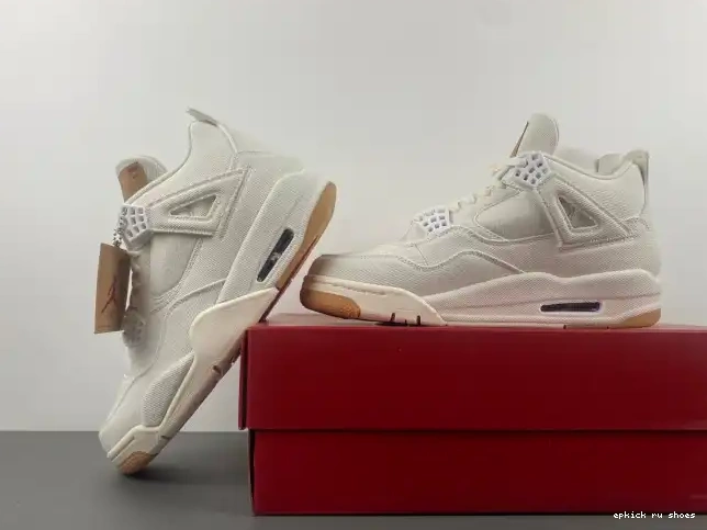 Cheap 4 Air x 'White' Jordan Levi's AO2571-100 0519